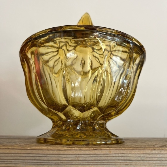 Vintage Amber Honey covered candy dish - Picture 2 of 10